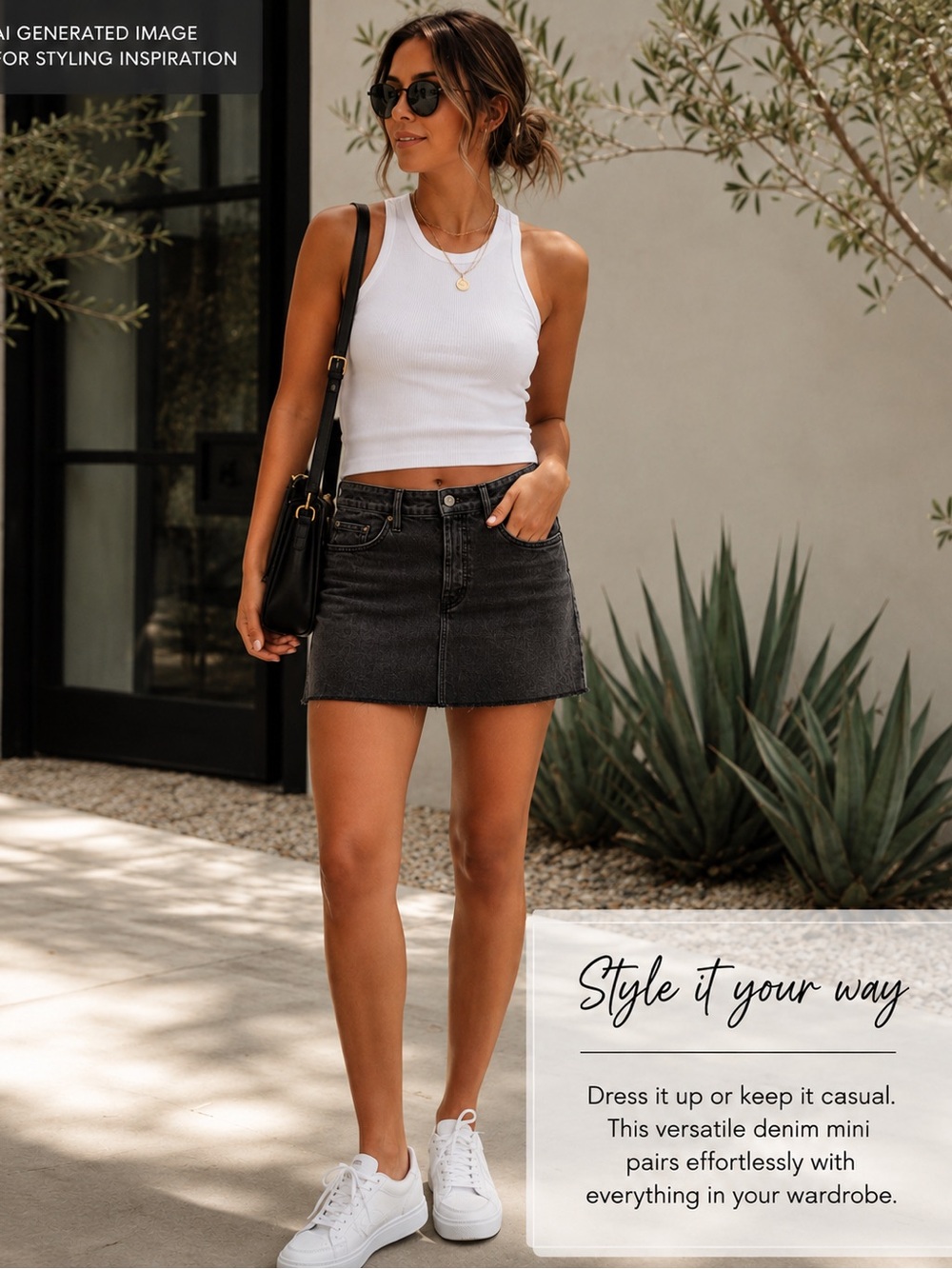 MOTHER The Vagabond Mini Fray Skirt Pedal To The Metal Black Denim Size 27 - Picture 10 of 10